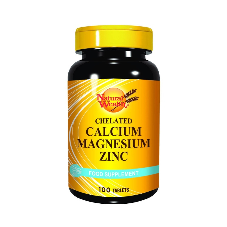 Natural Wealth Helirani kalcijum-magnezijum-cink 100 tableta